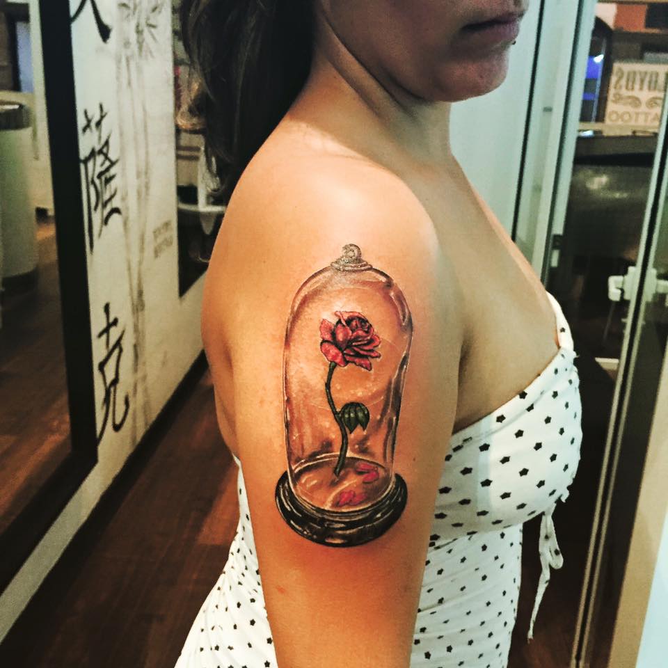 Tatuaje de Rosa Roja